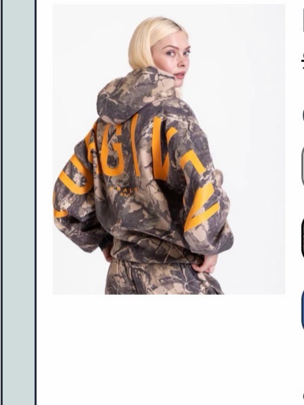 Camo Hoodie with Bold Yellow Logo
